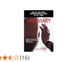 Affisch för Jean-Luc Godards kontroversiella film Hail Mary, med en hand som rör vid en kropp.