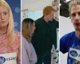 Anna, en ung person med rosa slingor, och två andra deltagare från Idol.