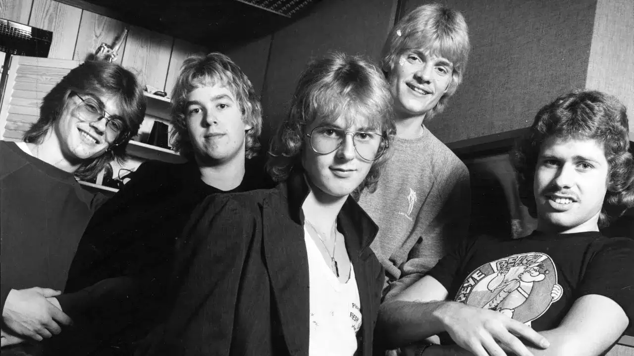 Fem unga män i en studio, en tid av gyllene tider.